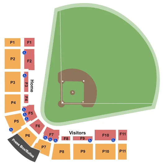seating chart for Tony Gwynn Stadium - Baseball - eventticketscenter.com