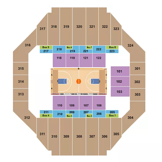 seating chart for Tony's Pizza Events Center - Basketball - Globetrotters - eventticketscenter.com