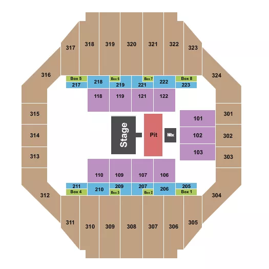 seating chart for Tony's Pizza Events Center - Endstage GA Pit - eventticketscenter.com