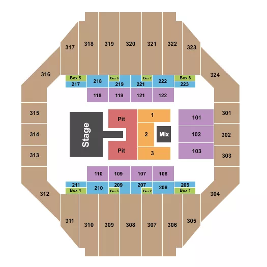 seating chart for Tony's Pizza Events Center - Parker McCollum - eventticketscenter.com