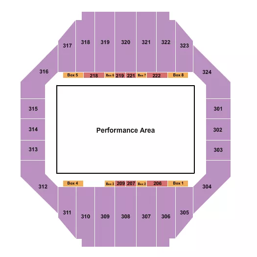 seating chart for Tony's Pizza Events Center - Performance Area - eventticketscenter.com