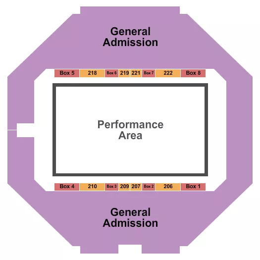 seating chart for Tony's Pizza Events Center - Performance Area - eventticketscenter.com