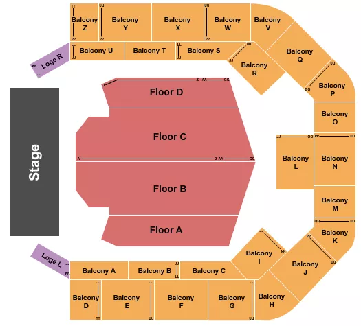 seating chart for Topeka Performing Arts Center - Endstage 2 - eventticketscenter.com