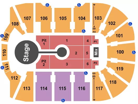 seating chart for Total Mortgage Arena - Brandon Lake - eventticketscenter.com