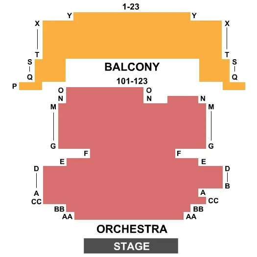 seating chart for Tower Theatre - OR - End Stage - eventticketscenter.com