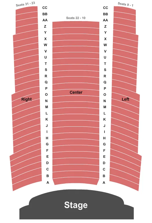 seating chart for Tower Theatre - Fresno - End Stage - eventticketscenter.com