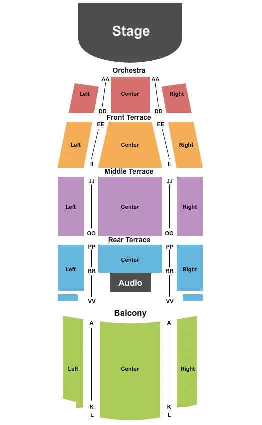 seating chart for Tower Theatre - OK - Endstage 2 - eventticketscenter.com