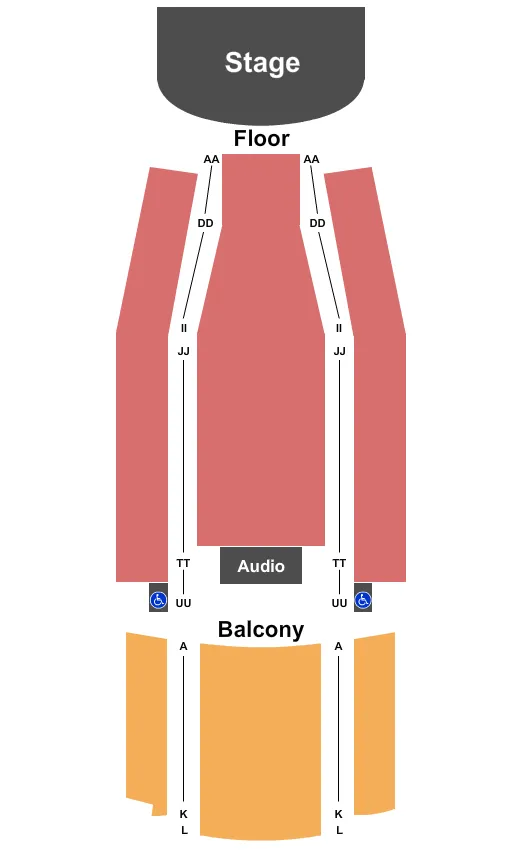 seating chart for Tower Theatre - OK - End Stage - eventticketscenter.com