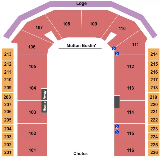 seating chart for Town Toyota Center - Rodeo with GA - eventticketscenter.com