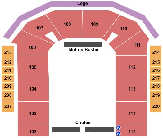 seating chart for Town Toyota Center - Rodeo - eventticketscenter.com