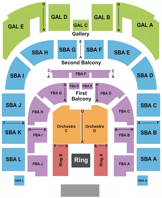 seating chart for Township Auditorium - WWE 2 - eventticketscenter.com