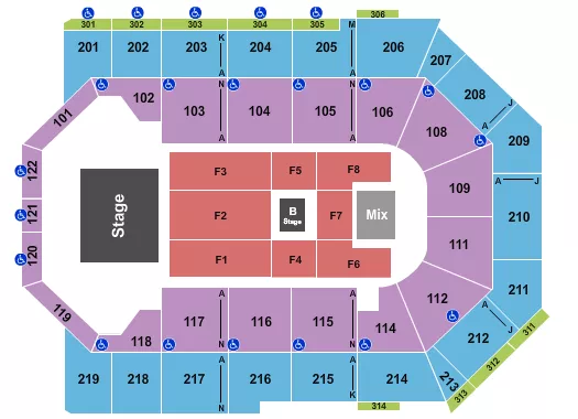 seating chart for Toyota Arena - Ontario - Air1 Worship Now - eventticketscenter.com