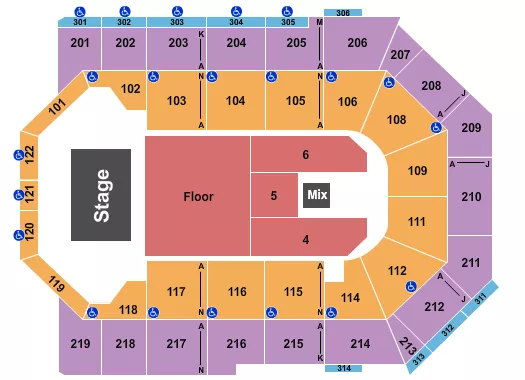 seating chart for Toyota Arena - Ontario - Billy Currington - eventticketscenter.com