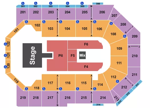 seating chart for Toyota Arena - Ontario - Brantley Gilbert - eventticketscenter.com