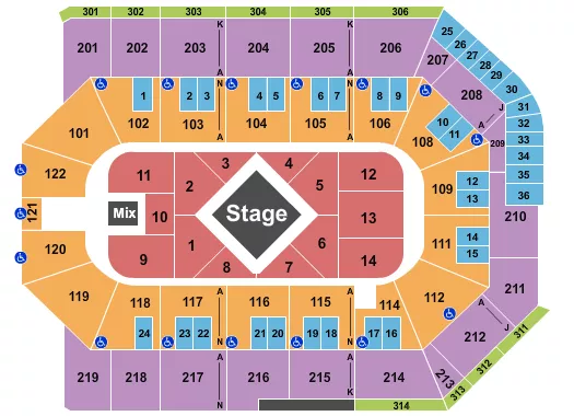 seating chart for Toyota Arena - Ontario - Center Stage 2 - eventticketscenter.com