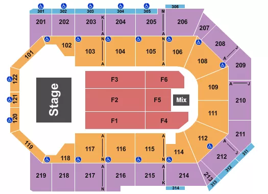seating chart for Toyota Arena - Ontario - El Alfa - eventticketscenter.com