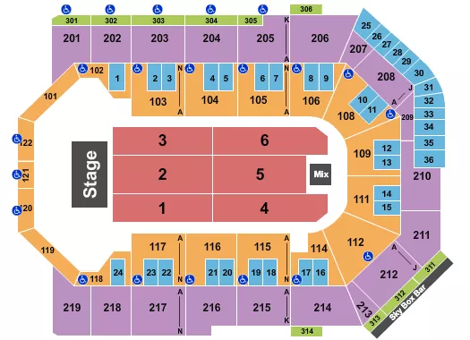 seating chart for Toyota Arena - Ontario - Endstage 2 - eventticketscenter.com