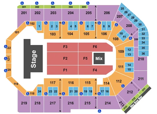 seating chart for Toyota Arena - Ontario - Endstage 5 - eventticketscenter.com