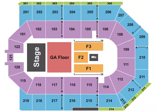 seating chart for Toyota Arena - Ontario - Endstage GA Floor 3 - eventticketscenter.com