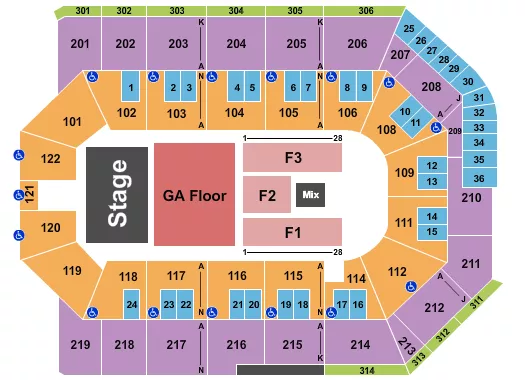 seating chart for Toyota Arena - Ontario - Endstage GA Floor 3 - eventticketscenter.com