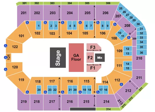 seating chart for Toyota Arena - Ontario - Endstage GA Floor 4 - eventticketscenter.com