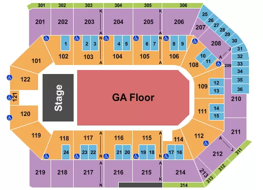 seating chart for Toyota Arena - Ontario - Endstage GA Floor - eventticketscenter.com
