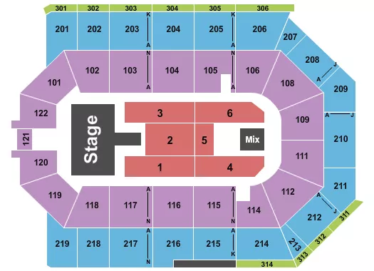 seating chart for Toyota Arena - Ontario - Endstage w/ Catwalk - eventticketscenter.com