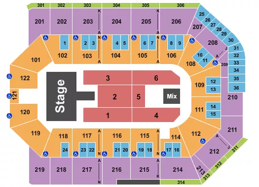 seating chart for Toyota Arena - Ontario - Endstage w/ Catwalk - eventticketscenter.com