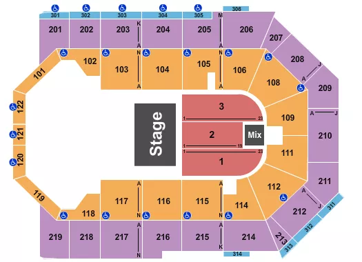seating chart for Toyota Arena - Ontario - Jagged Edge - eventticketscenter.com
