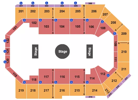 seating chart for Toyota Arena - Ontario - Ringling Bros Circus - eventticketscenter.com