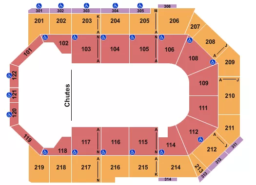 seating chart for Toyota Arena - Ontario - Rodeo - eventticketscenter.com