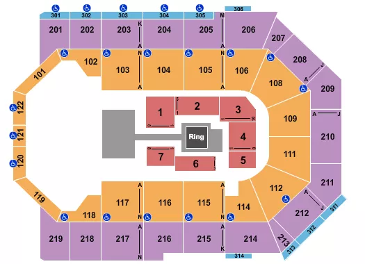 seating chart for Toyota Arena - Ontario - Wrestling - AEW - eventticketscenter.com