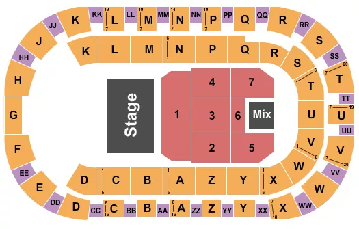 seating chart for Toyota Center - Kennewick - Endstage 5 - eventticketscenter.com