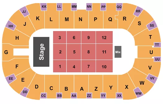 seating chart for Toyota Center - Kennewick - Joy Koy - eventticketscenter.com