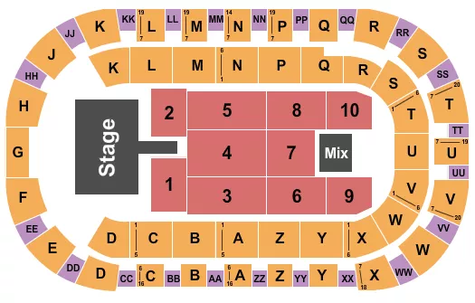 Kennewick Toyota Center Seat Layout