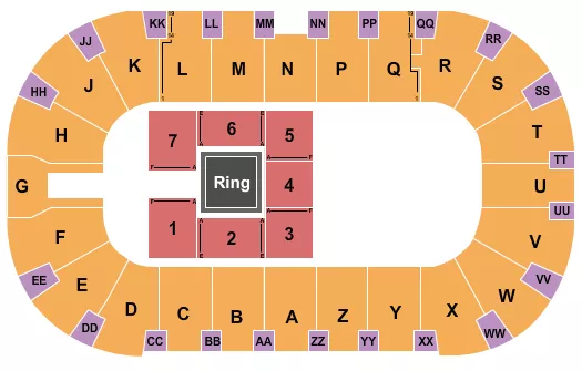 seating chart for Toyota Center - Kennewick - WWE 2 - eventticketscenter.com
