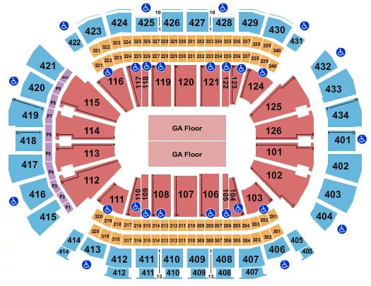 seating chart for Toyota Center - TX - Bad Bunny - eventticketscenter.com
