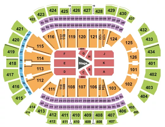 seating chart for Toyota Center - TX - Center Stage 2 - eventticketscenter.com