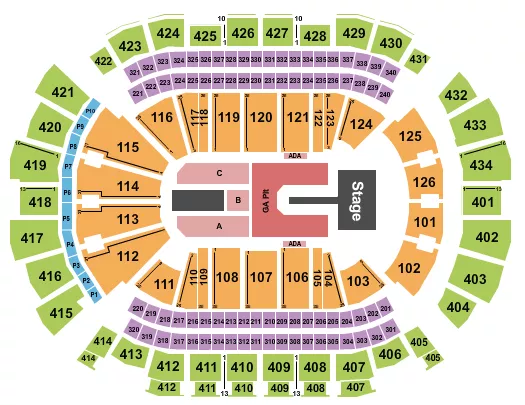 seating chart for Toyota Center - TX - Cigarettes After Sex - eventticketscenter.com