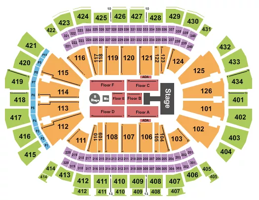 seating chart for Toyota Center - TX - Disney - eventticketscenter.com