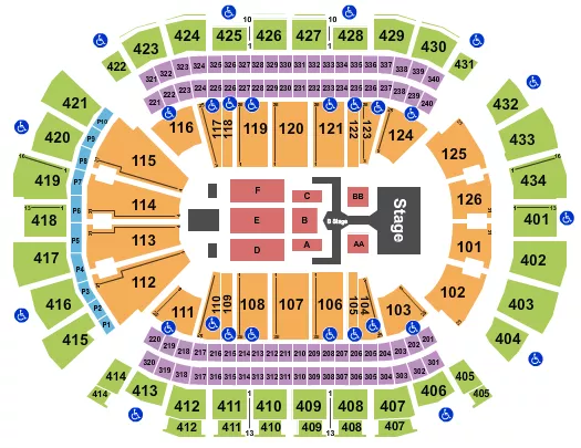 seating chart for Toyota Center - TX - Dude Perfect - eventticketscenter.com