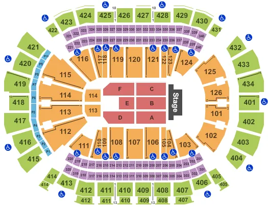 seating chart for Toyota Center - TX - Endstage 2 - eventticketscenter.com