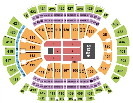 seating chart for Toyota Center - TX - Endstage 6 - eventticketscenter.com
