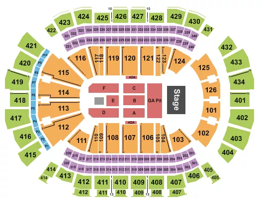 seating chart for Toyota Center - TX - Endstage GA Pit 3 - eventticketscenter.com