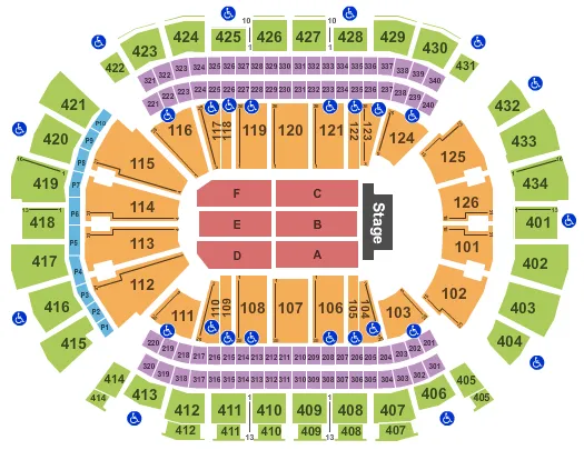 seating chart for Toyota Center - TX - End Stage - eventticketscenter.com