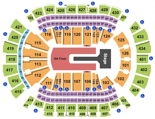 seating chart for Toyota Center - TX - Florence and The Machine - eventticketscenter.com