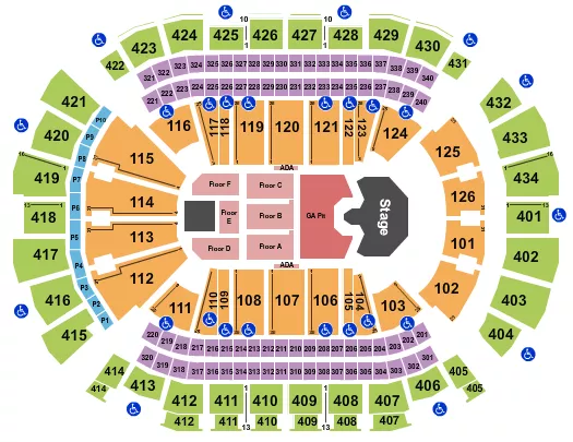 seating chart for Toyota Center - TX - Ghost - eventticketscenter.com