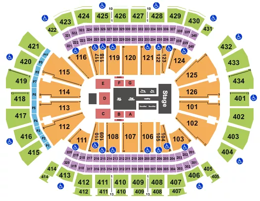 seating chart for Toyota Center - TX - Gold Over America Tour - eventticketscenter.com