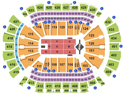 seating chart for Toyota Center - TX - J. Cole - eventticketscenter.com