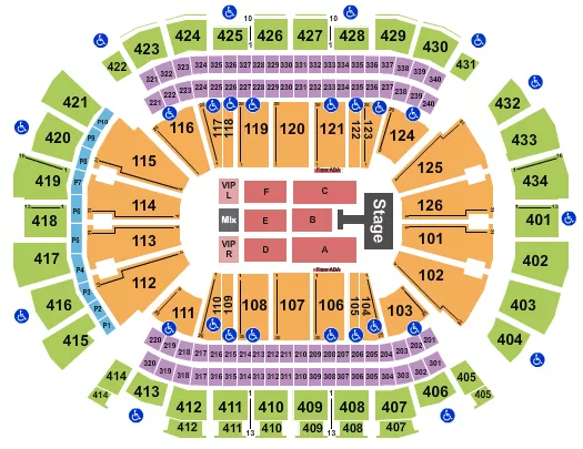 seating chart for Toyota Center - TX - Jonas Brothers - eventticketscenter.com